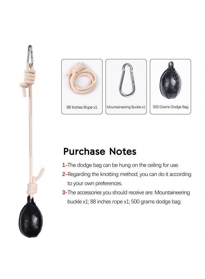 INNOLIFE Boxing Slip Bag, Boxing Dodge Hide Speed Bag Maize Ball Leather Ball for Reflex Training, Boxing, Kickboxing, MMA Pendulum Training Filler Included - Image 4
