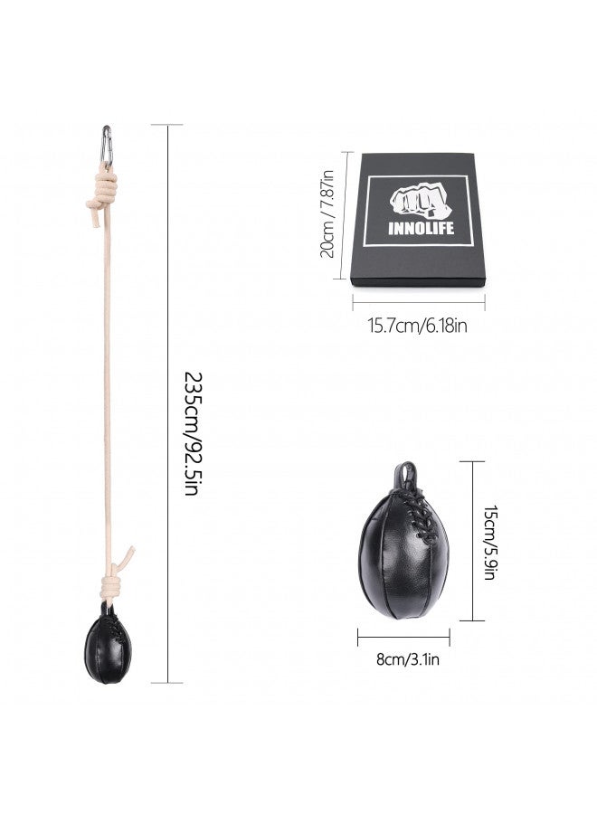INNOLIFE Boxing Slip Bag, Boxing Dodge Hide Speed Bag Maize Ball Leather Ball for Reflex Training, Boxing, Kickboxing, MMA Pendulum Training Filler Included - Image 2