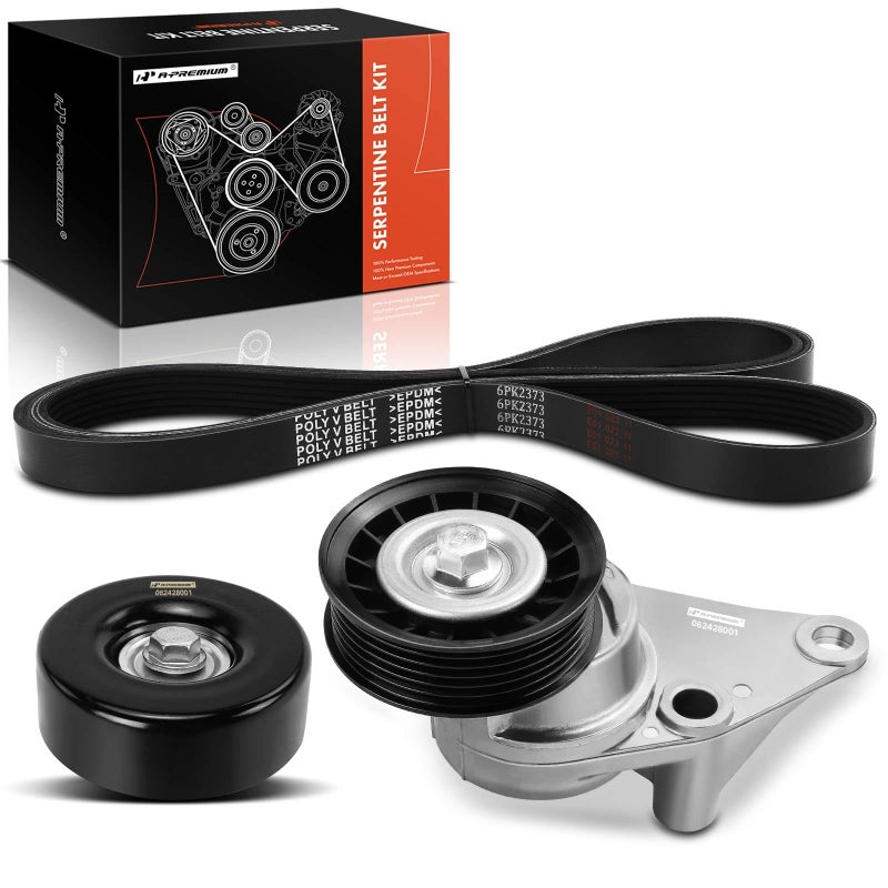 A-Premium APremium Engine Serpentine Belt Drive Kit Compatible with Chevrolet Silverado 1500 Silverado 2500 HD Tahoe Suburban 2500 GMC Sierra 1500 Sierra 2500 HD Yukon Yukon XL 1500 Cadillac Escalade