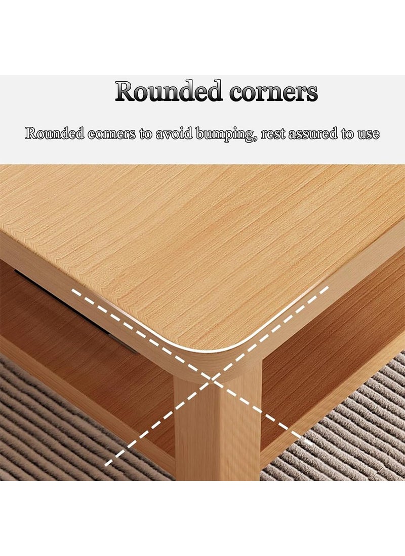 Sharpdo Multifunctional Double Layer Coffee Table Chinese Simple Rectangular Double Layer Tea Table Suitable for Office/Living Room/Tea Room 140*60*45cm  - Image 5