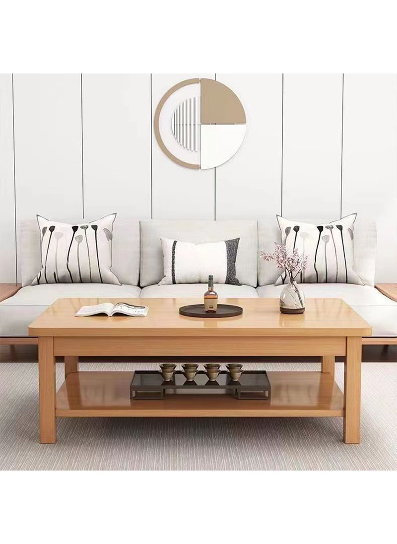 Sharpdo Multifunctional Double Layer Coffee Table Chinese Simple Rectangular Double Layer Tea Table Suitable for Office/Living Room/Tea Room 140*60*45cm  - Image 3