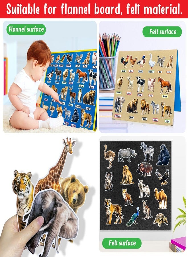 PENGFULL Felt Animals Learning Pieces,50 Wild and Farm Animal with Word Pieces for Felt Flannel Board, Montessori and Sensory Toys for 3-8 Toddlers for Kindergarten,Preschool,Toddlers - Image 4