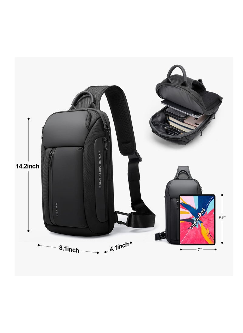 Excefore Sling Bag Crossbody Shoulder Backpack for Men Women,Casual Rucksack for Hiking Daypack Waterproof Sling Chest Bag, unisex crossbody bag for travel and hiking  - Image 2
