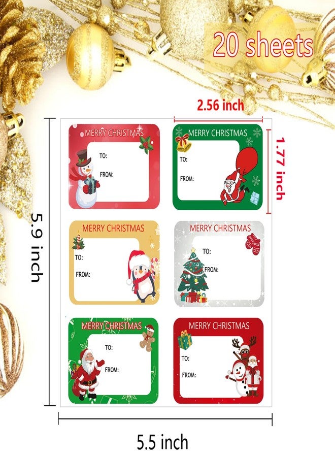 Ccswybf 120Pack Christmas Labels Stickers 65 x 45mm Christmas Name Gift Labels - Image 3