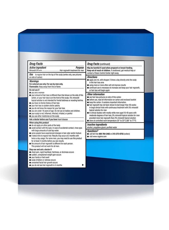 Rogaine Men's Extra Strength Solution 3X60ml - Image 2