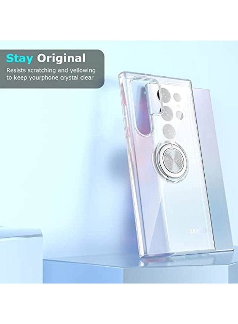 VKL Compatible with Samsung Galaxy S23 Ultra Case Ring Kickstand Clear Transparent Soft Slim Fit TPU Shockproof Cover for - Image 5