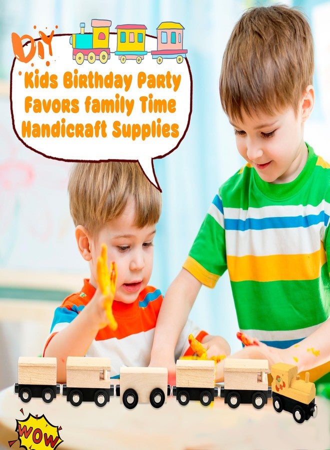 Hoarost 12 Pcs Wooden Trains Toys Unpainted Wood Train Cars Weak Magnetic Suction Paintable Wooden Railway for Kids Educational Toys Birthday Christmas Party Gifts (Style Set 3) - Image 4