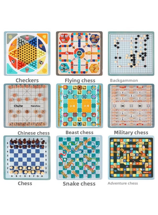 Large Beech Multifunctional Wooden Chess Flying Chess Educational Children's Desktop Games Chess Toys Factory Outlet