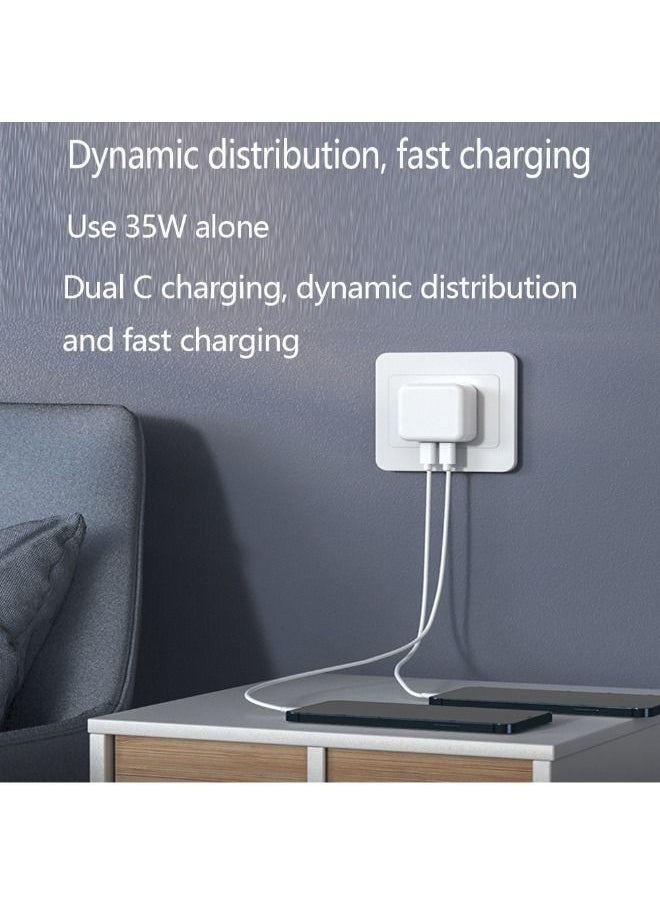 SHOPI - 35W Dual Ports Fast Charging USB-C+C Power Adapter USB-C To Lightning Cable For Apple iPhone 14 13 Series - Image 1