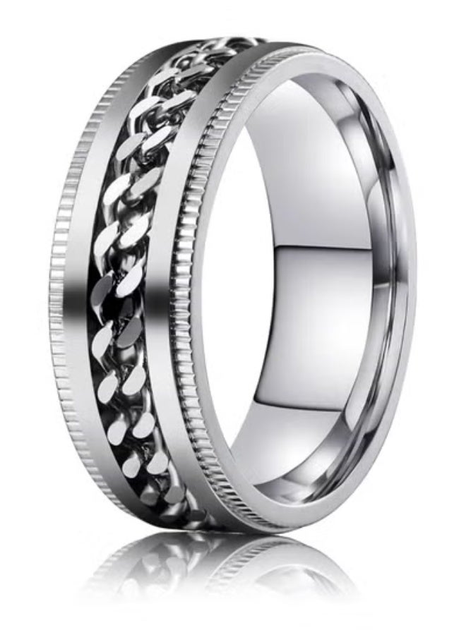 Spinner Rings Stainless Steel Anxiety Ring 4 Pcs Plain Band Set 8MM Comfort Fit Wedding Fidget Rings for Men Women Daily Wear - Image 2