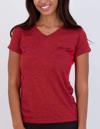 REALESSENTIALS Real Essentials 5 Pack: Women's Dry Fit Short Sleeve V Neck Workout Top - Fitness Pilates Gym Athletic Yoga T-Shirt (Plus Available), Set 3, XXL - Image 3