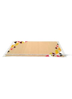 H2H H2H House2Home Cotton Triangle Design, for Interior, Colorful Handmade Bedside Rug and Large Door Mat for Living Room (Medium - 70 X 140 cm, Beige  - Image 2