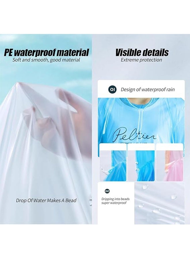 طقم عائلي من المعطف القابل للتصرف مكون من 7 عبوات ، معطف للبالغين ، مستلزمات سفر ، ضروري للمشي لمسافات طويلة والتسلق ، معطف واق من المطر في حالات الطوارئ ، للرجال والنساء - Image 2