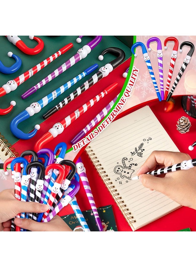 FFNIU 36 Pcs Christmas Pens, Christmas Snowman Ballpoint Pens for Kids, Snowman Umbrella Cane Pen for School Boys and Girls Office Supplies - Image 3