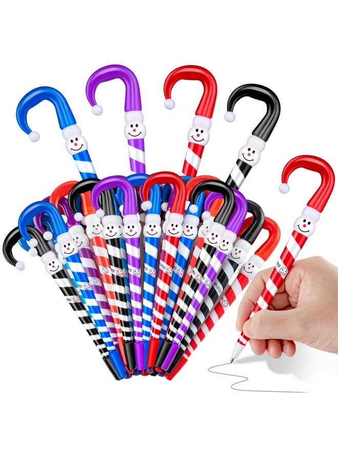 FFNIU 36 Pcs Christmas Pens, Christmas Snowman Ballpoint Pens for Kids, Snowman Umbrella Cane Pen for School Boys and Girls Office Supplies - Image 1