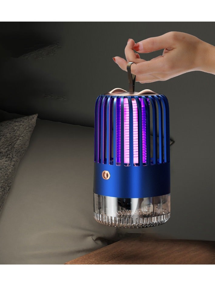 Bluejw Mosquito Lamp Fan, Suction Fly Lamp, Electric Shock Mosquito Killer, Mosquito Repellent Artifact, Portable Insect Fly Trap, Fly Zapper for Home, Backyard, Patio, Camping (Blue)  - Image 2