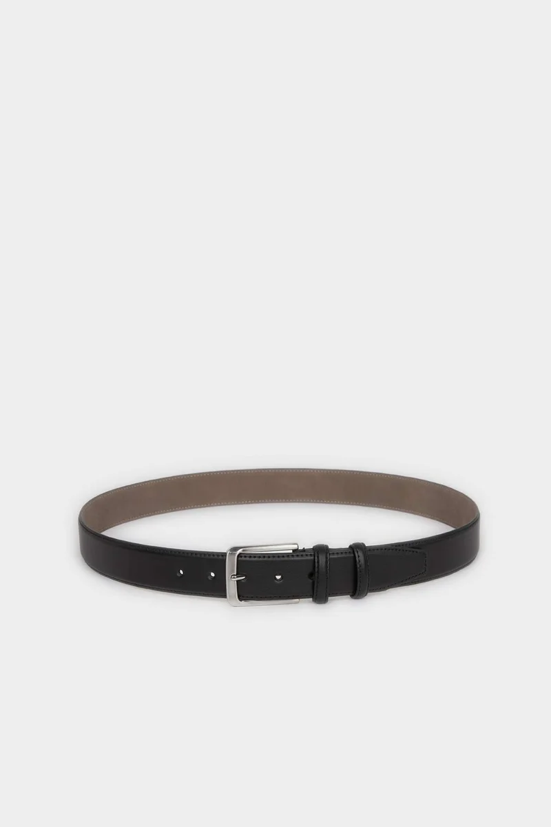 ديفاكتو Man Rectangle Clasp Faux Leather Classic Belt