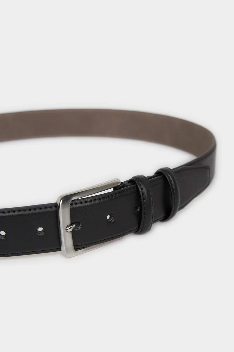 ديفاكتو Man Rectangle Clasp Faux Leather Classic Belt