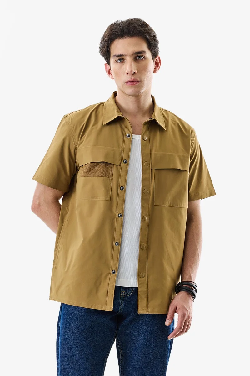 SNITCH Mustard Yellow Double Pocket Technical Shirt