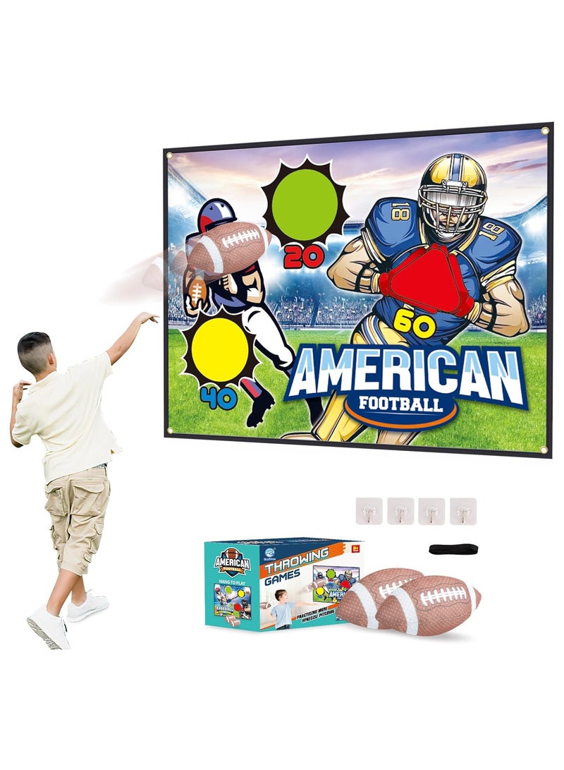 SOLARAE Football Toss Target Games Football Throwing Target Toy with Velcro Goal Soft Footballs Fun Indoor Outdoor Backyard Party Throwing Game Sports Gifts Toys for Boys Girls and Family Fun Play - Image 1