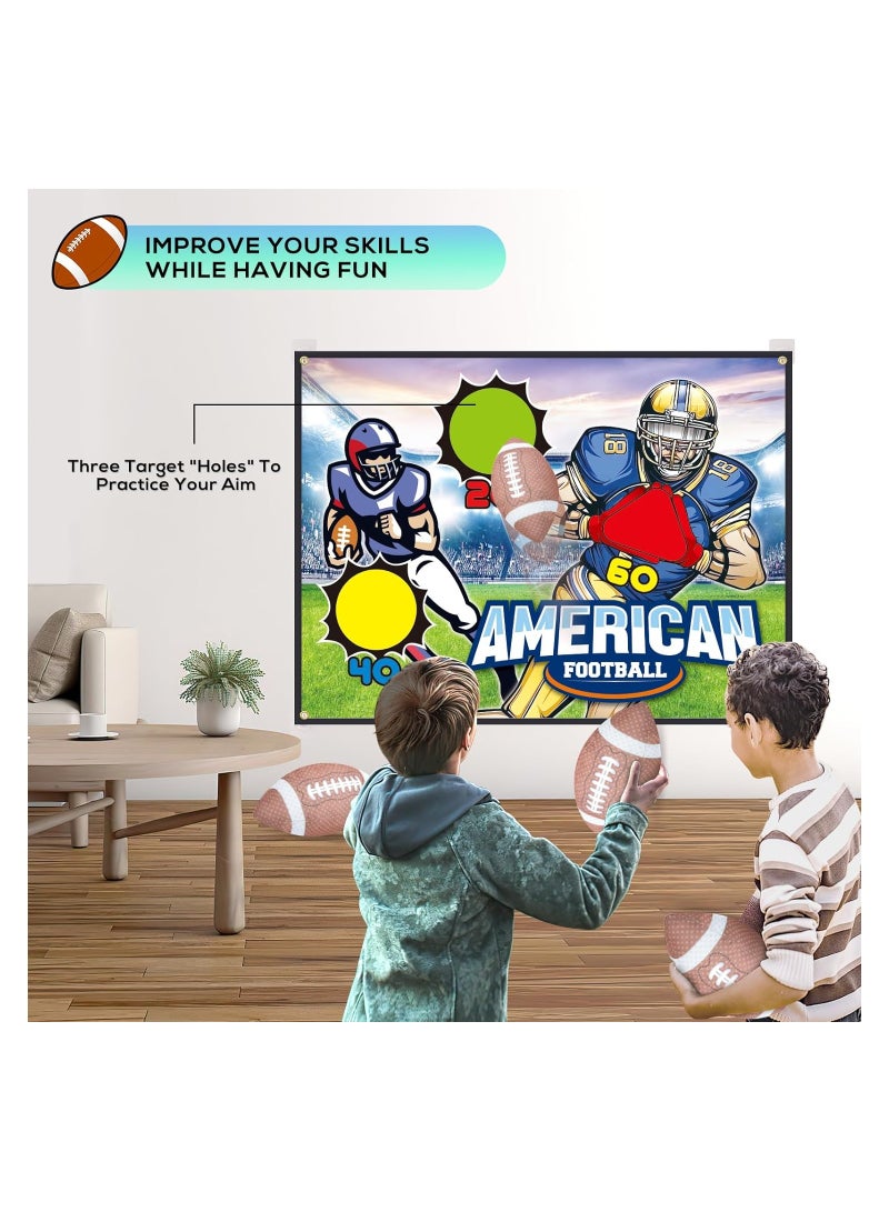SOLARAE Football Toss Target Games Football Throwing Target Toy with Velcro Goal Soft Footballs Fun Indoor Outdoor Backyard Party Throwing Game Sports Gifts Toys for Boys Girls and Family Fun Play - Image 4