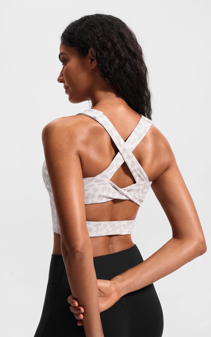 JOYSPELS Sports Bras for Women Extra Comfort Criss-Cross Back Padded Workout Tops for Women Medium Support - Image 4