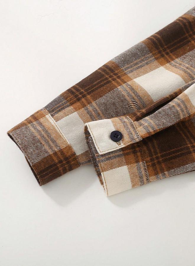 تايك تو جاكيت هودي بطبعة مربعات وتفاصيل أزرار - Image 5