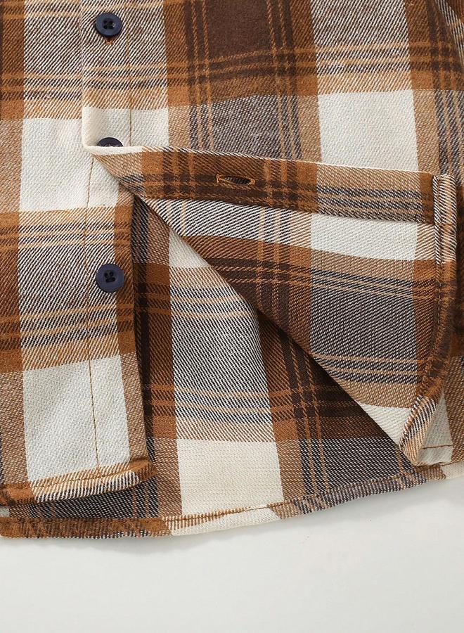 تايك تو جاكيت هودي بطبعة مربعات وتفاصيل أزرار - Image 4