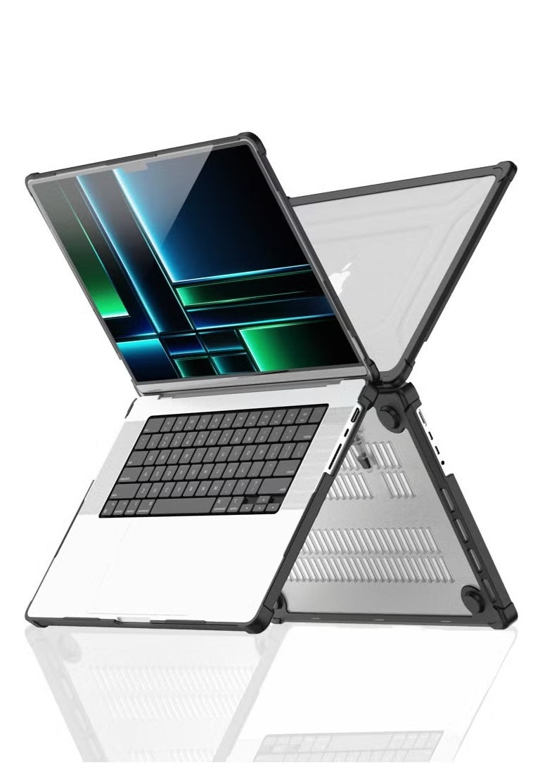 LEVELO Espectro Macbook Pro 14" Case / Easy Installation / Built In Air Vents / Foldable Stand - Black  - Image 1