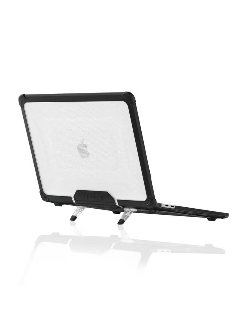 LEVELO Espectro Macbook Pro 14" Case / Easy Installation / Built In Air Vents / Foldable Stand - Black  - Image 3