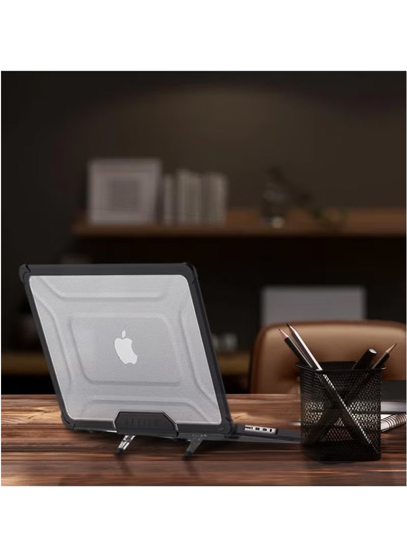 LEVELO Espectro Macbook Pro 14" Case / Easy Installation / Built In Air Vents / Foldable Stand - Black  - Image 4