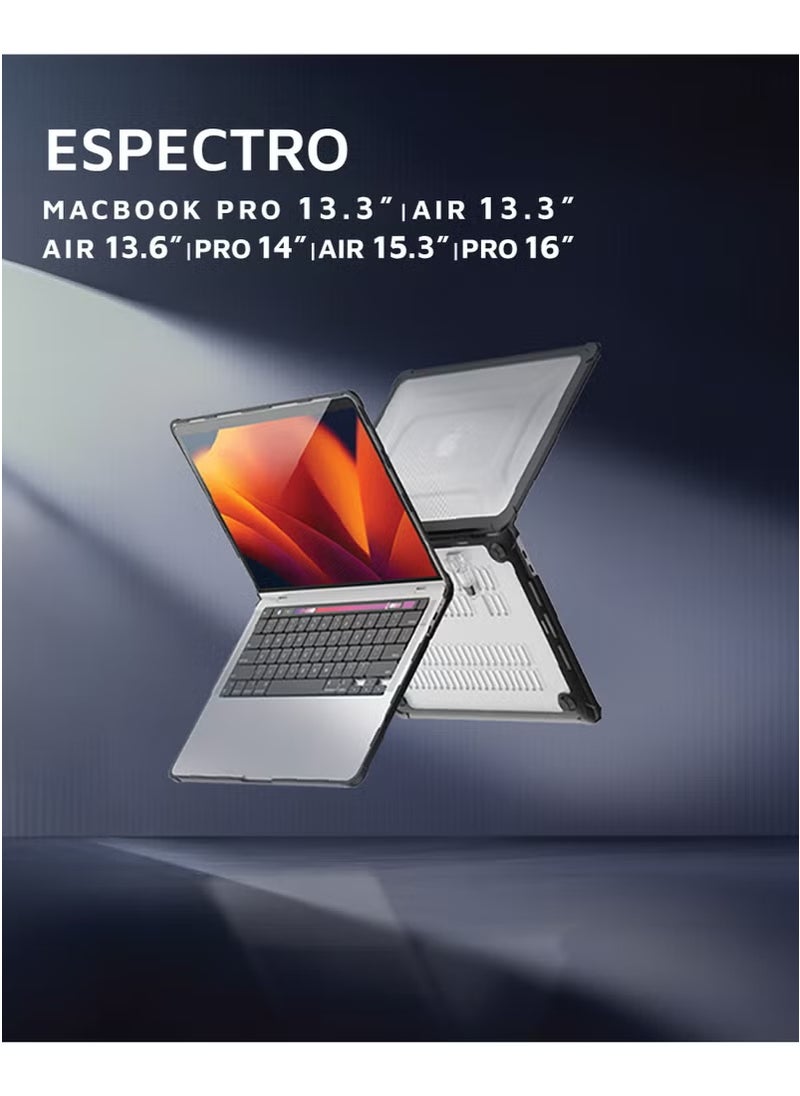 LEVELO Espectro Macbook Pro 14" Case / Easy Installation / Built In Air Vents / Foldable Stand - Black  - Image 5