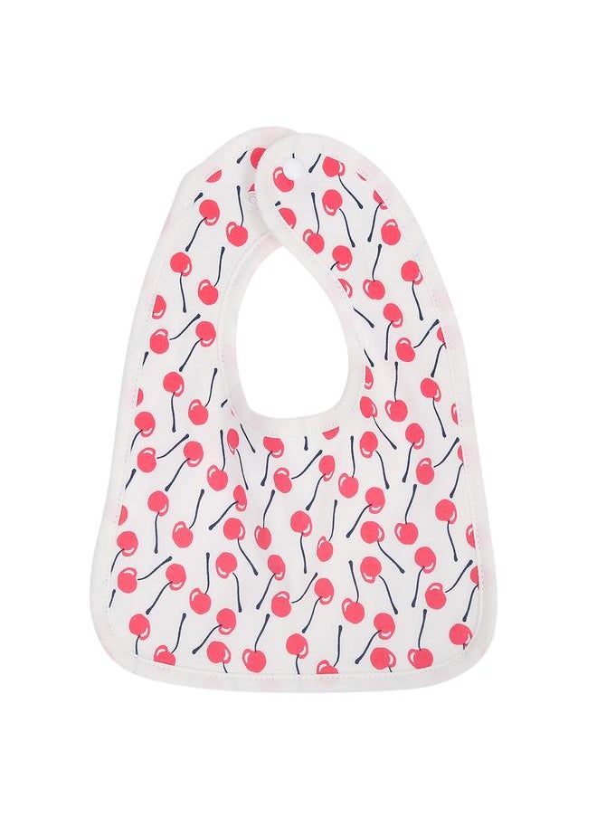 Thoraya Cotton Bibs Newborn Baby Toddler Bib Burp Cloth Soft Snap Bib(Cherry)  - Image 1