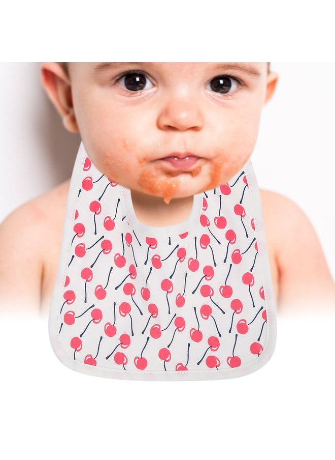 Thoraya Cotton Bibs Newborn Baby Toddler Bib Burp Cloth Soft Snap Bib(Cherry)  - Image 2