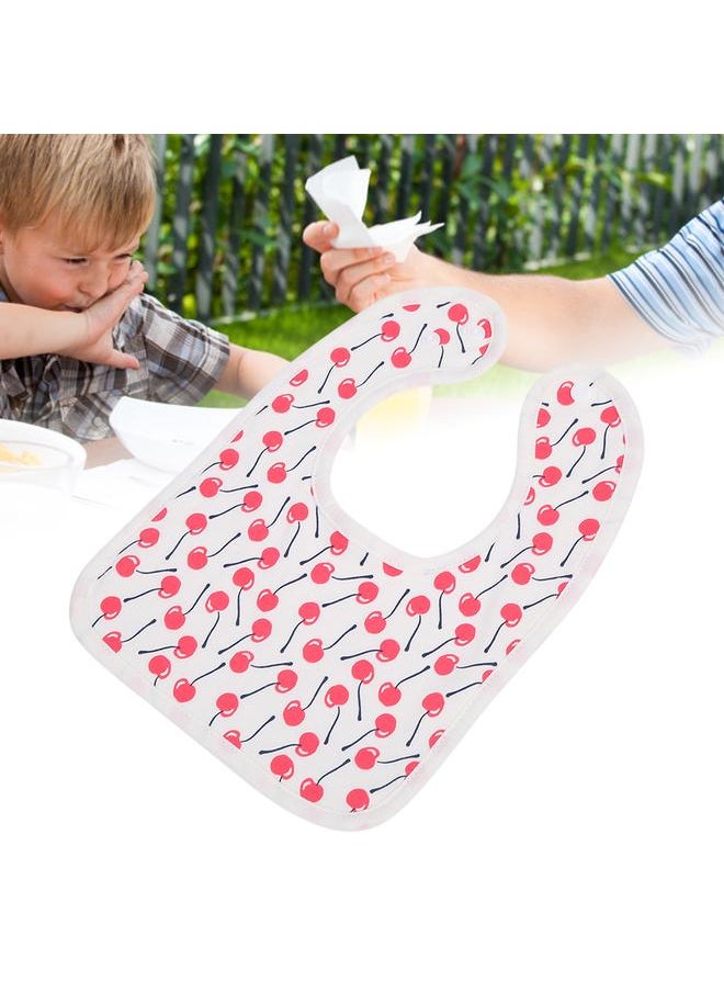 Thoraya Cotton Bibs Newborn Baby Toddler Bib Burp Cloth Soft Snap Bib(Cherry)  - Image 3