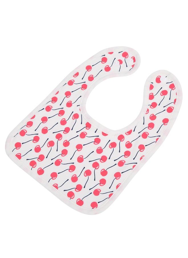 Thoraya Cotton Bibs Newborn Baby Toddler Bib Burp Cloth Soft Snap Bib(Cherry)  - Image 4
