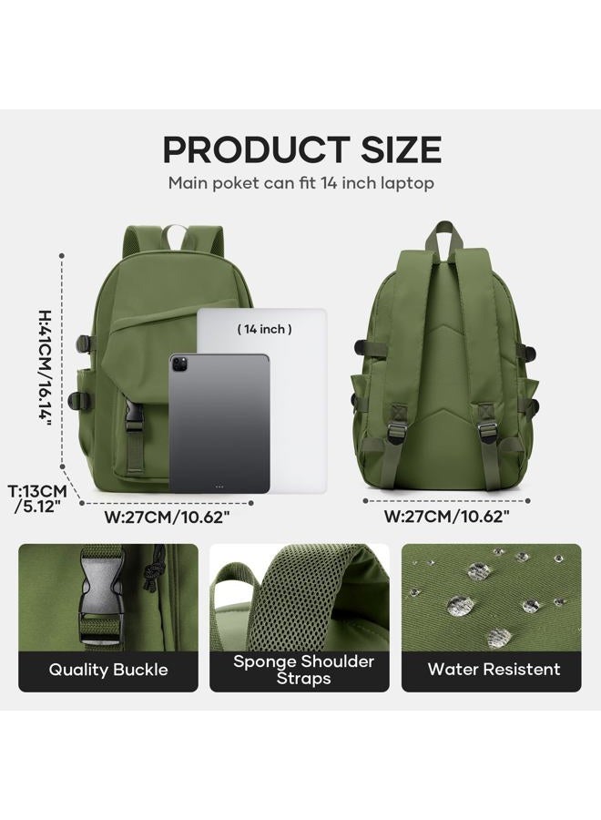 coowoz Lightweight School Bag College Laptop Backpack for Men Women Travel bag High School Middle Bookbag for Boy Girls, C-green, Daypack Backpacks - Image 3