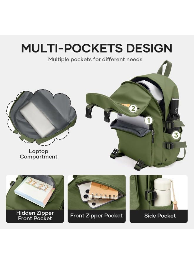 coowoz Lightweight School Bag College Laptop Backpack for Men Women Travel bag High School Middle Bookbag for Boy Girls, C-green, Daypack Backpacks - Image 4