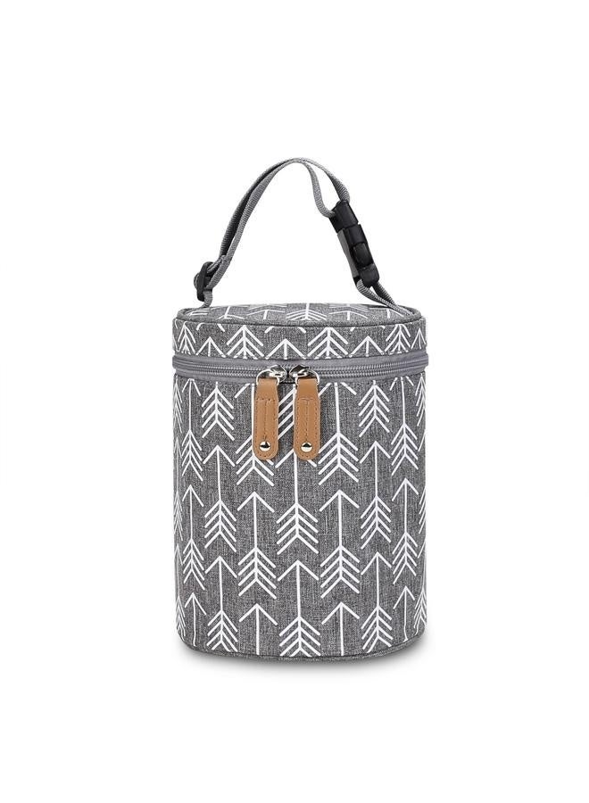 Breastmilk Cooler Bag, Insulated Baby Bottle Cooler Tote Bags for Nursing Mom Daycare-Baby Bottle milk Cooler Bag Travel Portable Insulated Tote Bag Leakproof Bottle Cooler Bag Baby Bottle Outdoor Protection Insulation Bag Waterproof Reusable Bottle Storage Bag Grey - Image 2