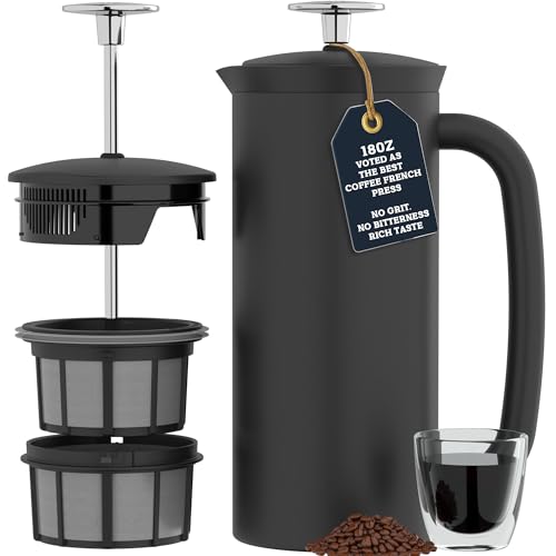 ESPRO P7 French Press Coffee Maker - Double-Walled Stainless Steel Insulated with Micro-Filter, 18 Ounces, Matte Black - Image 1