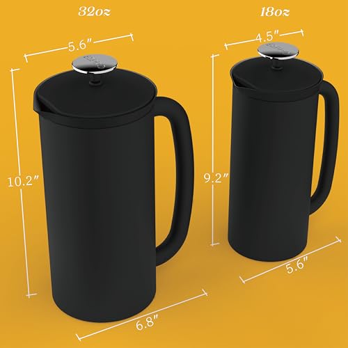 ESPRO P7 French Press Coffee Maker - Double-Walled Stainless Steel Insulated with Micro-Filter, 18 Ounces, Matte Black - Image 3