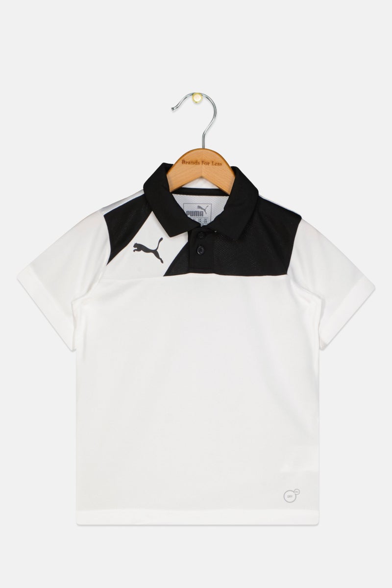 PUMA Kids Boy Short Sleeve Brand Logo Outdoor Polo Shirt, White  - Image 1