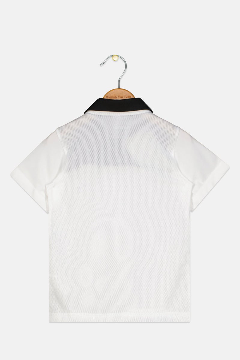 PUMA Kids Boy Short Sleeve Brand Logo Outdoor Polo Shirt, White  - Image 2