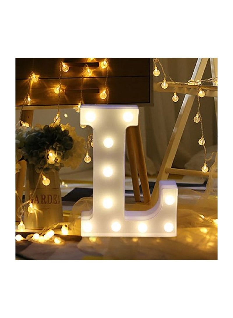 Alphabet LED Letter Lights Light Up White Plastic Letters Standing Hanging L - Image 3
