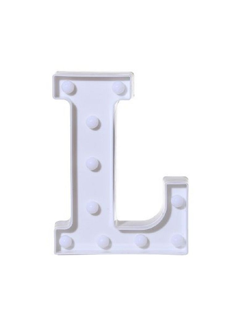 Alphabet LED Letter Lights Light Up White Plastic Letters Standing Hanging L - Image 1