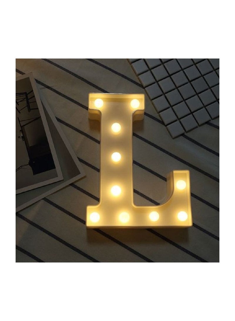 Alphabet LED Letter Lights Light Up White Plastic Letters Standing Hanging L - Image 2