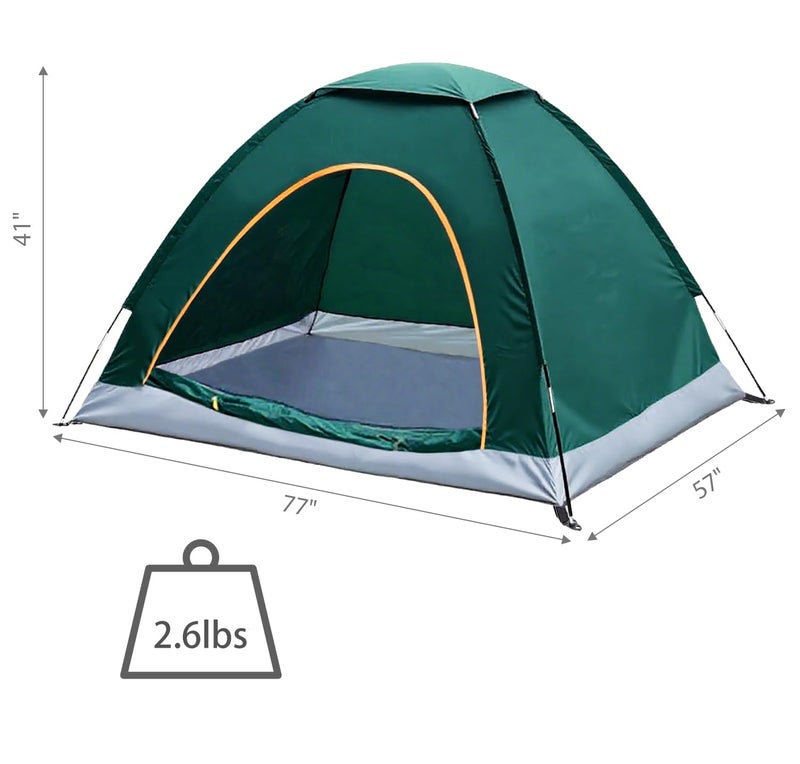Wind Tour Tent for Camping - Lightweight Backpacking Tent with Rain Fly, Waterproof & Windproof, Easy Setup, Portable Carry Bag - for Hiking, Beach, Outdoor Adventures (Green) - Image 2