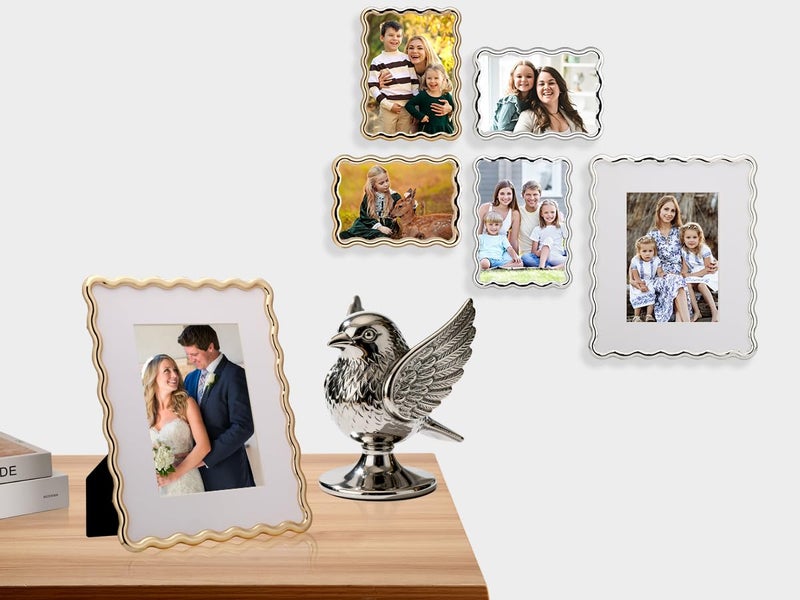 GorYeeFine Gold 4 x 6'' High-End Zinc Alloy Picture Frame with Wave Design - Modern Glamour 6x4'' Pictures Frames for Desktop and Wall DÃ©cor - Image 5
