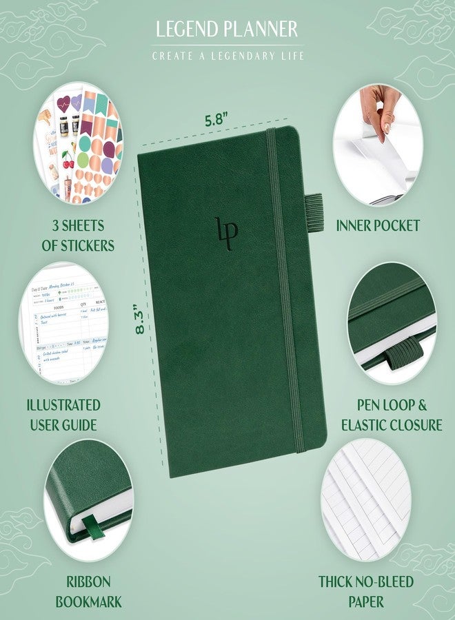 Legend Planner دفتر يوميات حساسية الطعام من ليجند - نظام غذائي يومي للاستبعاد ومذكرات صحية مع متتبع للأعراض - سجل كتابي لنظام غذائي منخفض الفودماب، ومرضى السكري، ومتلازمة القولون العصبي (أخضر غابي) - Image 2
