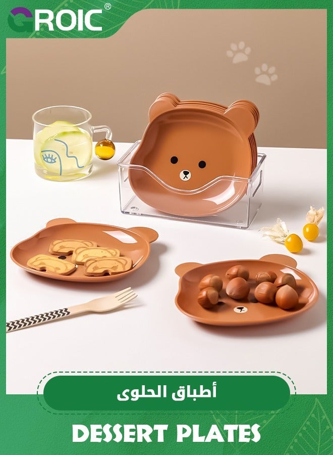 GROIC Set of 8 Dinner Plates with Storage Box, Table Dish 5.7 Inches Small Plates, Fruit Pan Plate Saucer Tea Tray Dessert Tableware Snack - Image 1